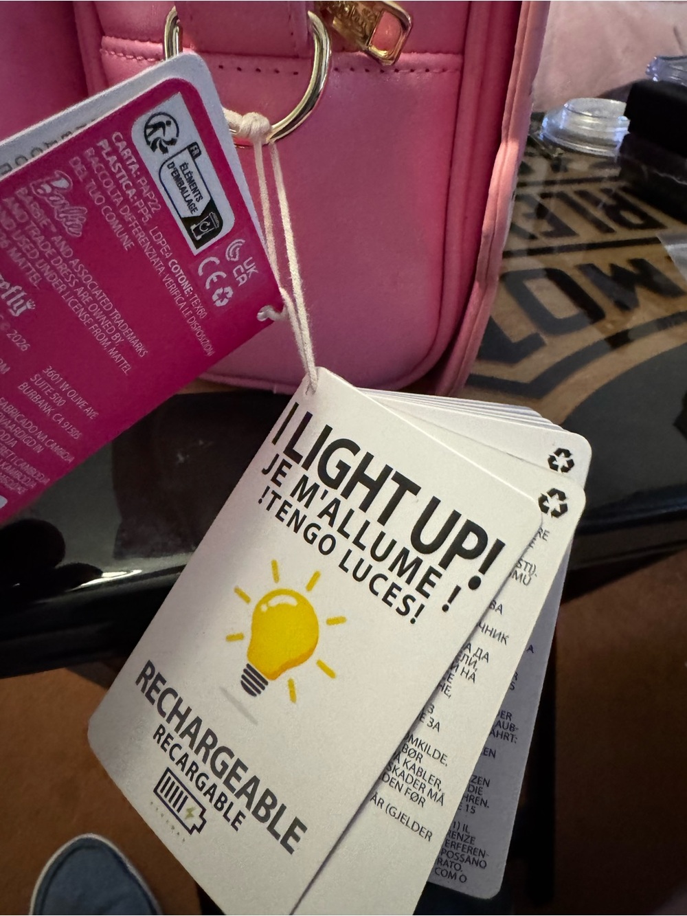 Barbie Pink and Light Pink Malibu License Plate Crossbody Bag - Picture 6 of 8